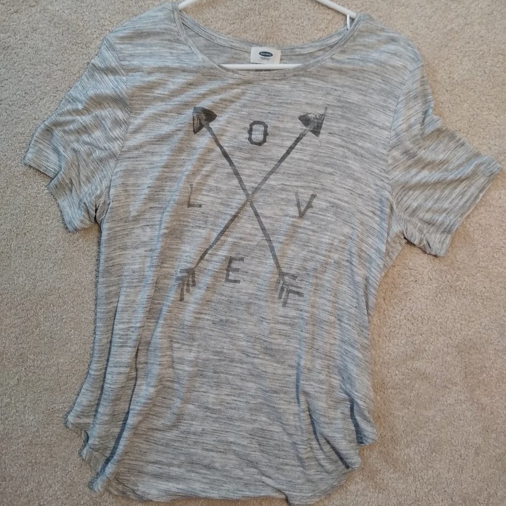 Womens Grey Graphic Shirt Old Navy size L